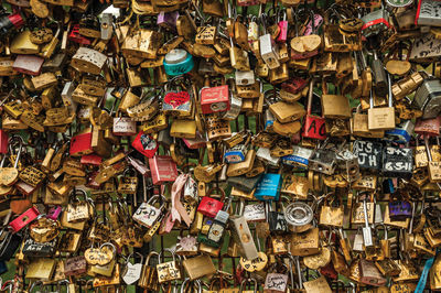 Full frame shot of padlocks