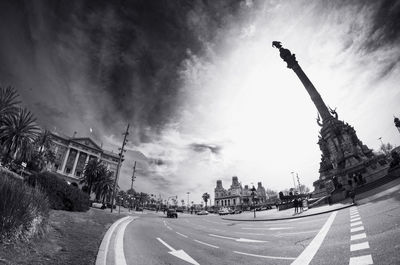 Road against cloudy sky