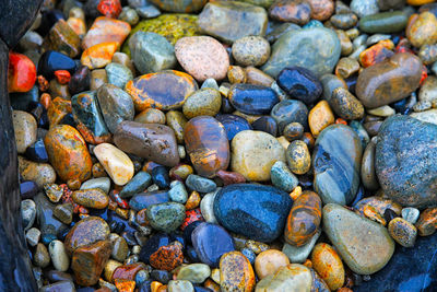 Close-up of pebbles on beach