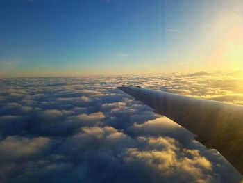 Scenic view of cloudscape seen from airplane