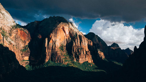 Panoramic view of mountains against sky