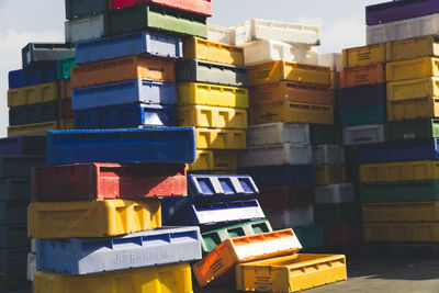 Picture of colorful boxes in a port in germany