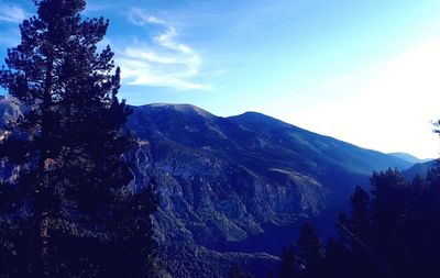 Scenic view of mountains against sky