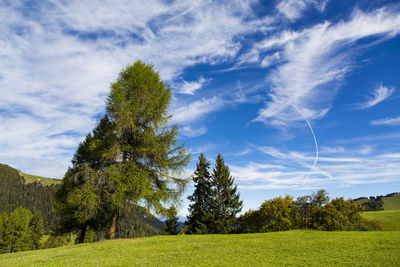 Scenic view of landscape against cloudy sky