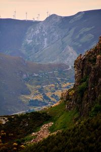 Landscape with mountain range in the background