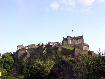 Low angle view of fort against sky