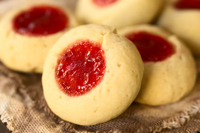 Close-up of strawberries on table