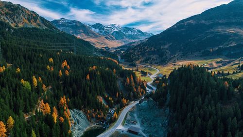 Panoramic view of mountains against sky