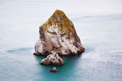 Rock formation in sea