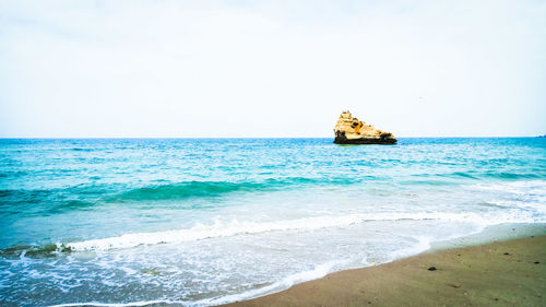 View of boat in sea