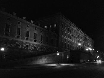 Low angle view of building at night