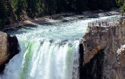 Scenic view of waterfall