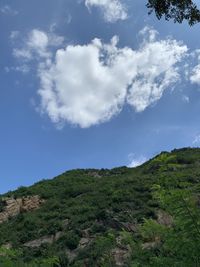 Low angle view of mountain against sky