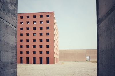 Building against clear sky