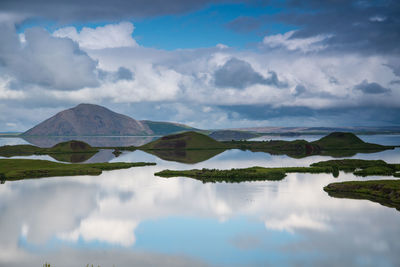 Panoramic view of lake against sky