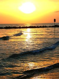 Scenic view of sea during sunset