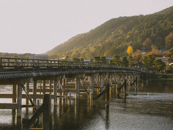 High angle view of bridge over river