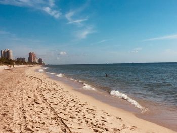 Scenic view of beach against sky