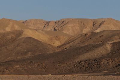 Scenic view of desert against clear sky