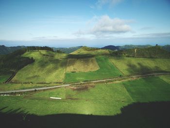 Scenic view of field against sky