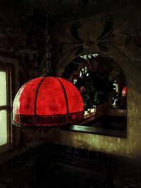 Red lantern in temple