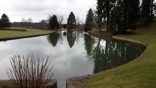 Panoramic view of lake against sky