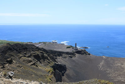 High angle view of beach against sky