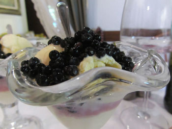 Close-up of dessert on table