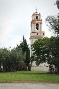 Low angle view of tower against sky