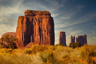 Rock formations against sky