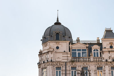 Low angle view of building against clear sky