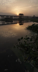 Scenic view of sea against sky at sunset