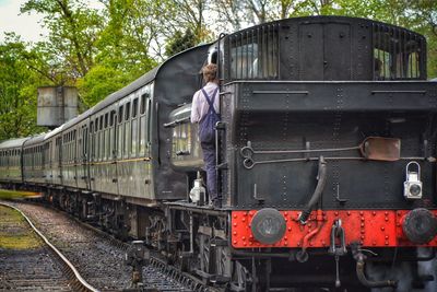 Train on railroad station platform