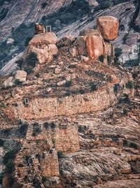 Aerial view of rock formations