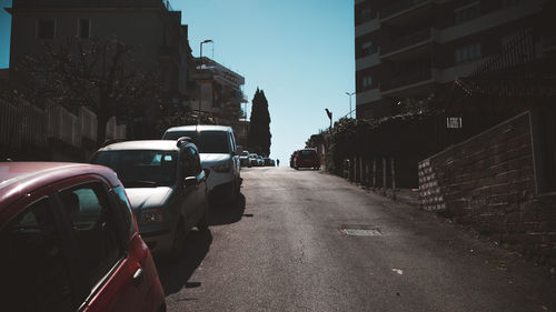 Cars on street in city