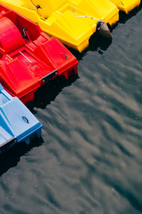 High angle view of car on lake
