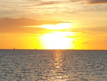 Scenic view of sunset over sea