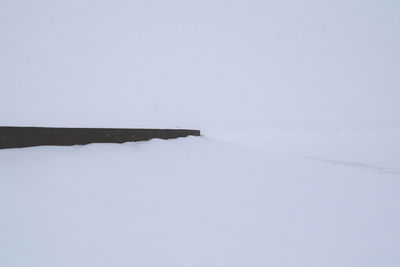 Scenic view of snow against clear sky