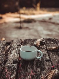 Close-up of coffee on table