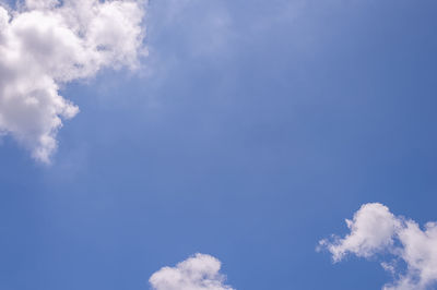 Low angle view of clouds in blue sky