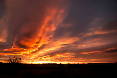 Scenic view of dramatic sky during sunset