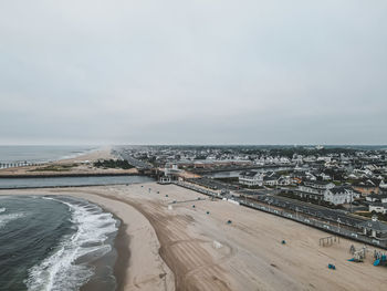 High angle view of beach against sky