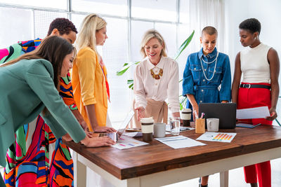 Business colleagues working at office