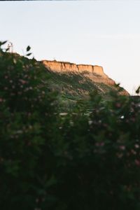 Low angle view of fort against clear sky