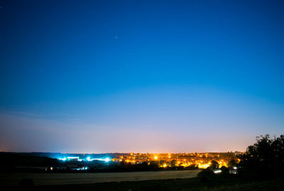 City lit up at night