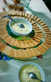 Close-up of food on table