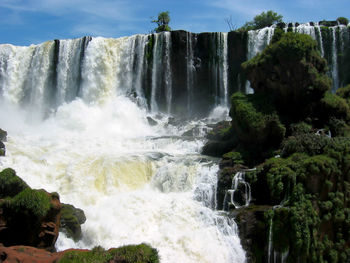 Scenic view of waterfall