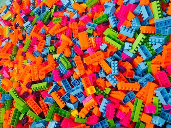 Full frame shot of multi colored toy blocks