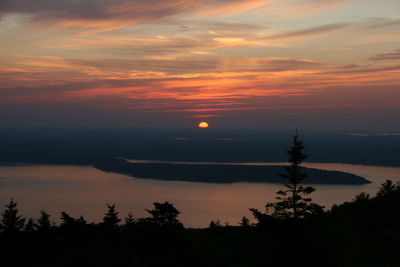 Scenic view of sunset over sea