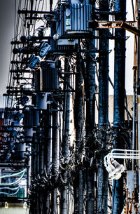 Close-up of smoke stack against sky